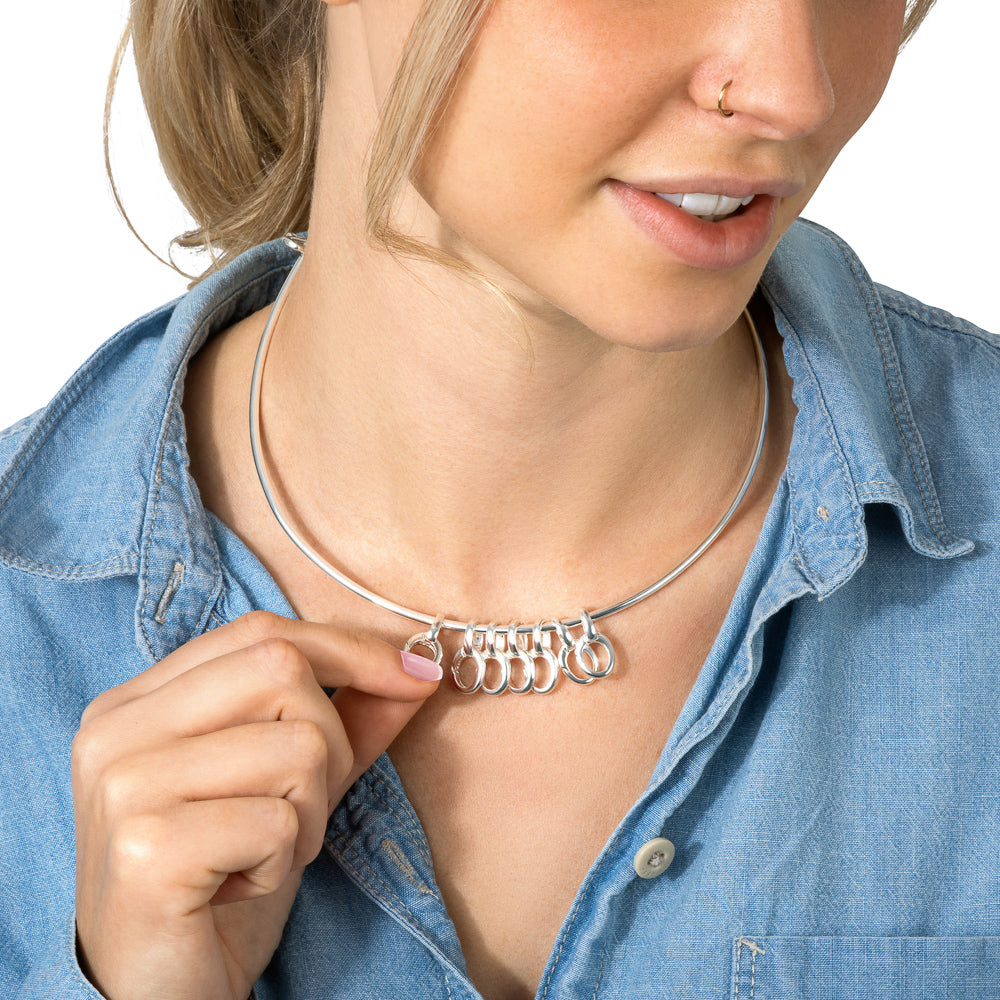 INFINITY COLLAR NECKLACE AND PENDANT HOLDERS, STERLING SILVER