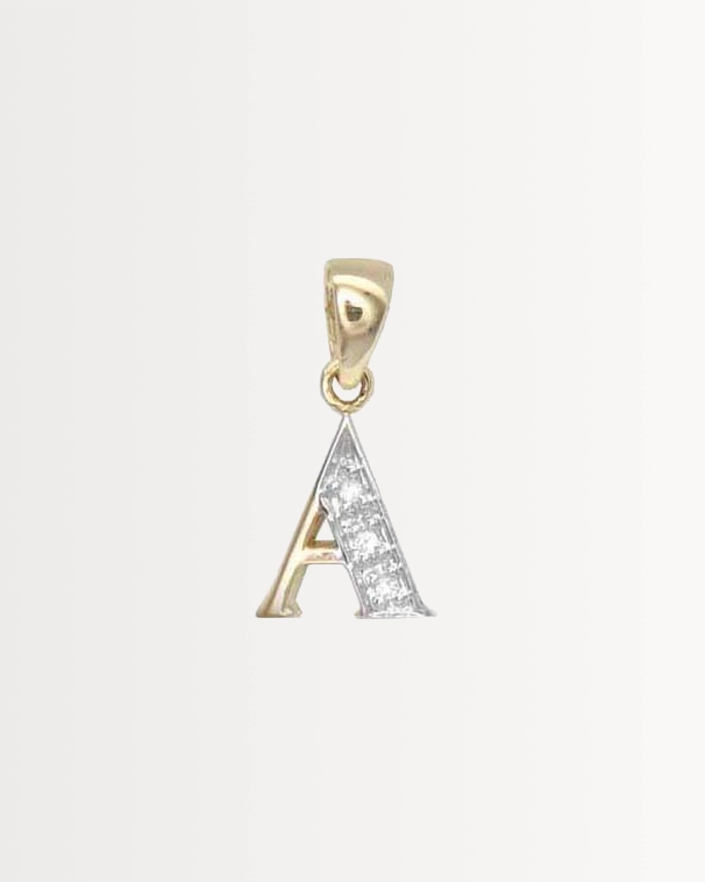 LETTER E INITIAL, SOLID 9CT GOLD & DIAMONDS