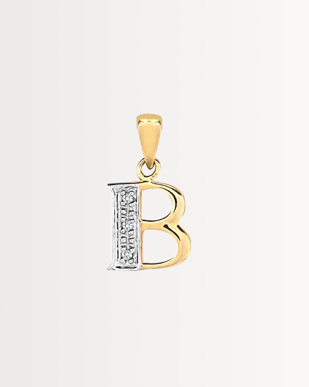 INITIAL B — SOLID 9CT GOLD & DIAMONDS