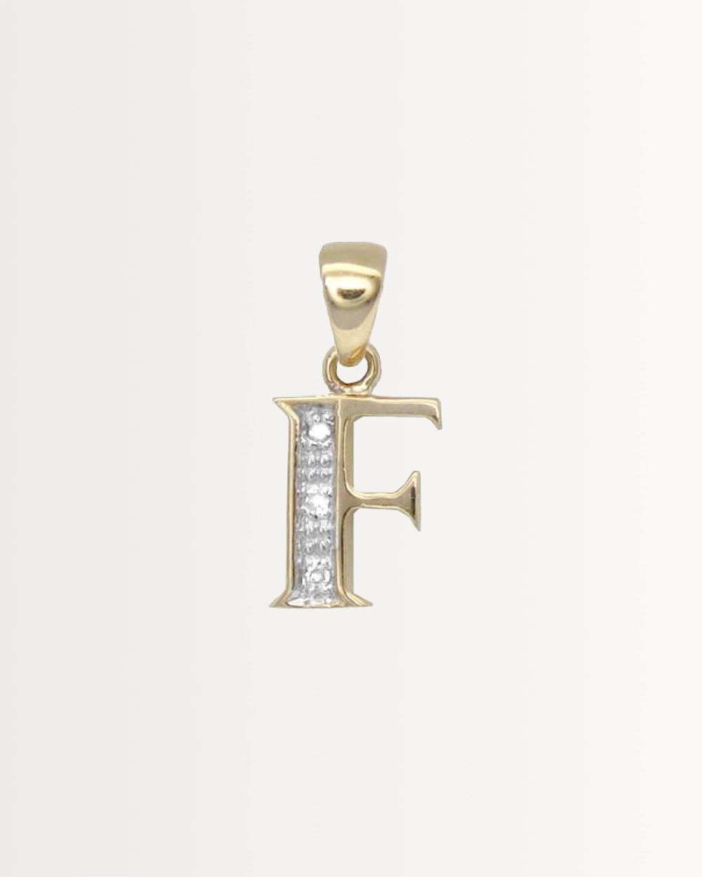 INITIAL F — SOLID 9CT GOLD & DIAMONDS