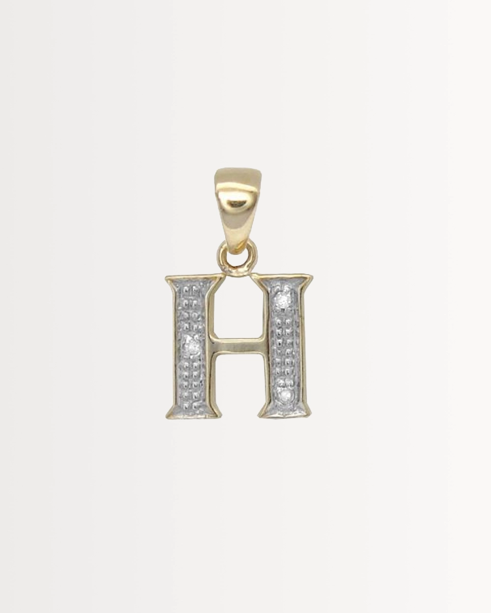 INITIAL H — SOLID 9CT GOLD & DIAMONDS
