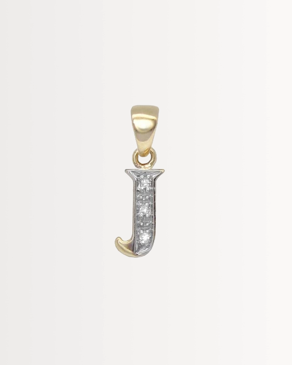 INITIAL J — SOLID 9CT GOLD & DIAMONDS