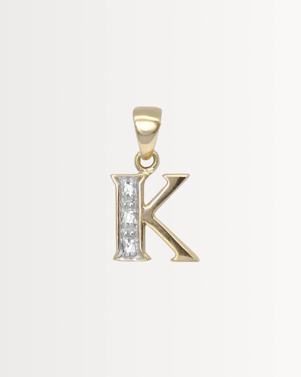 INITIAL K — SOLID 9CT GOLD & DIAMONDS