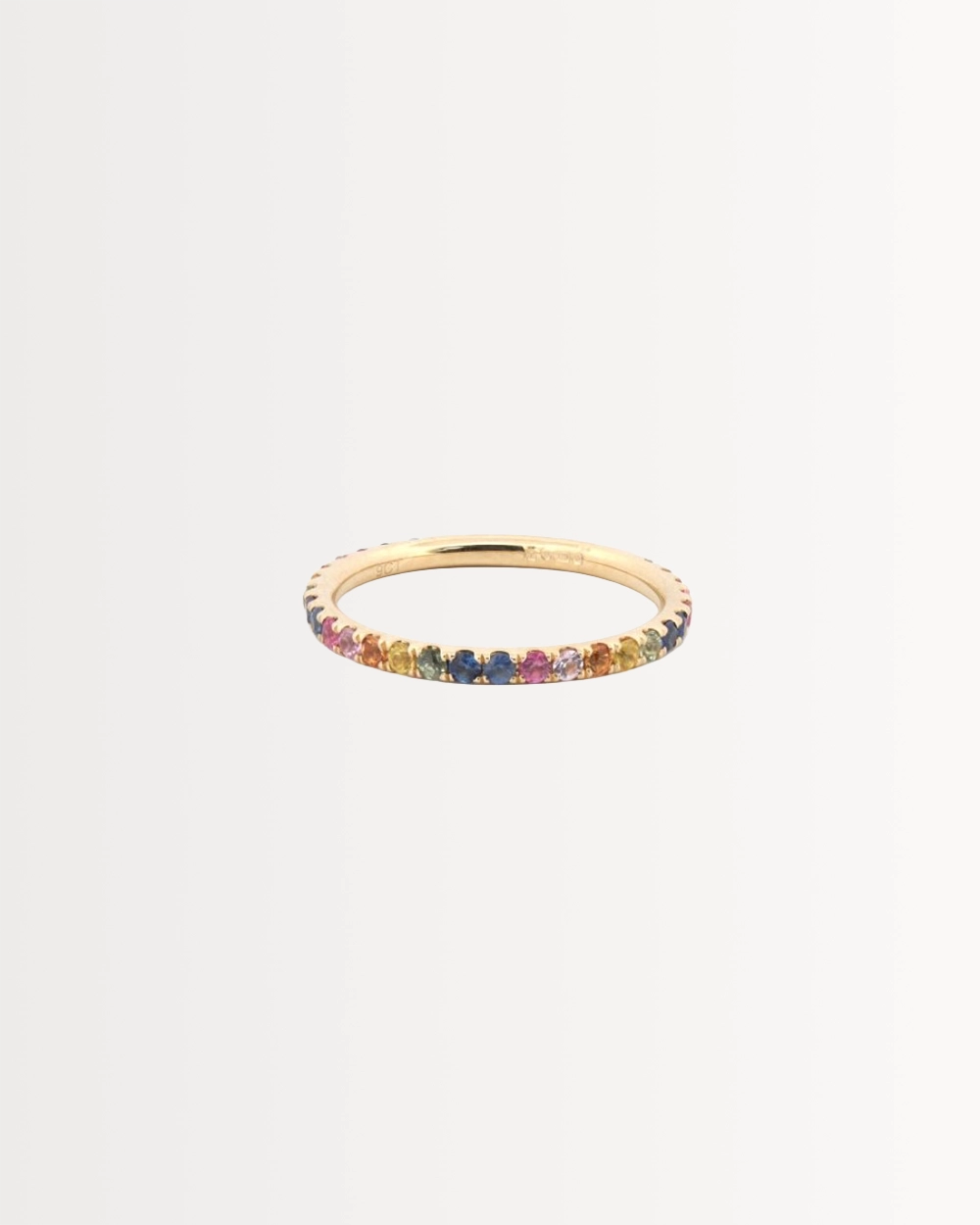 RAINBOW SAPPHIRE STACKING RING, SOLID 9CT GOLD