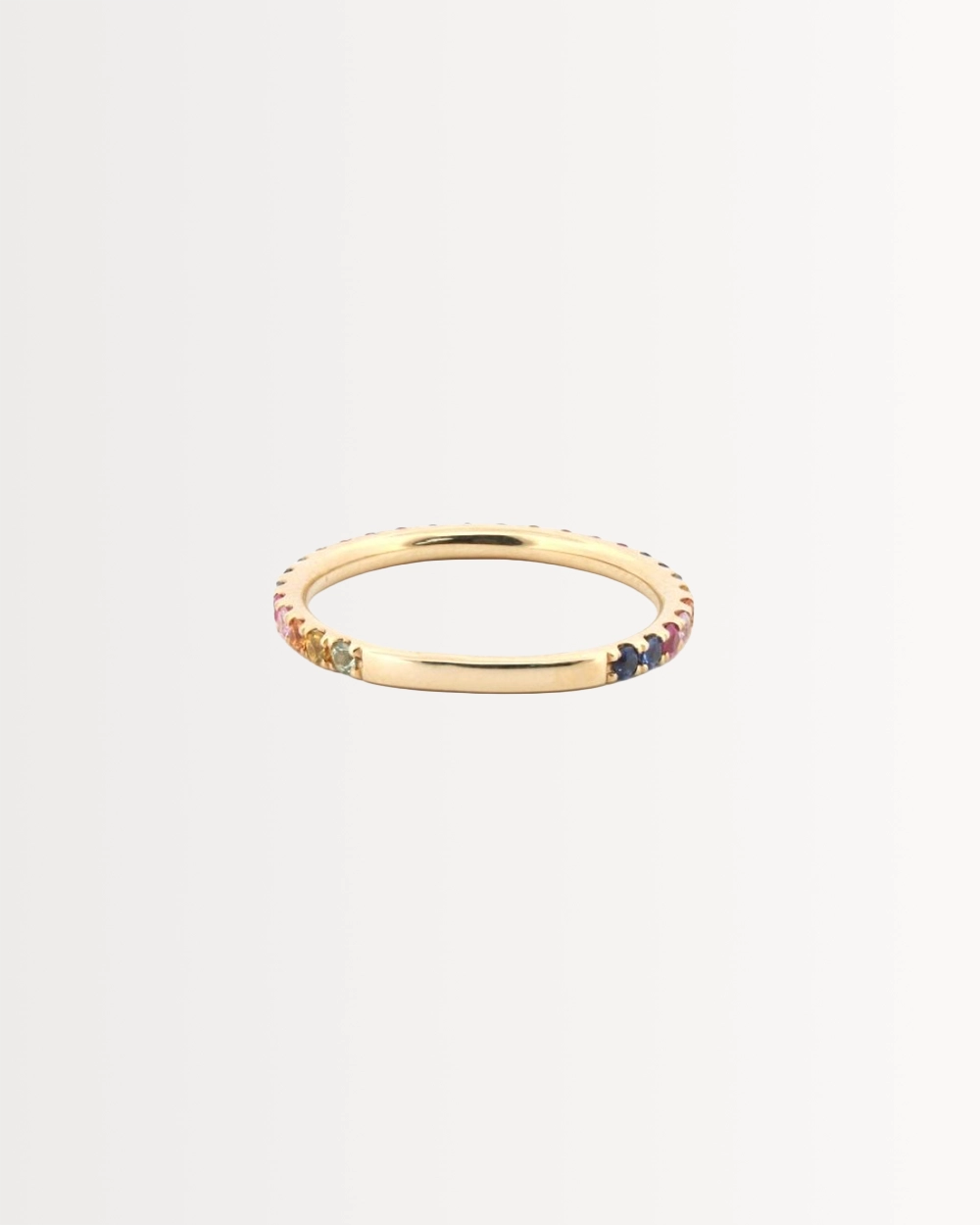 RAINBOW SAPPHIRE STACKING RING, SOLID 9CT GOLD