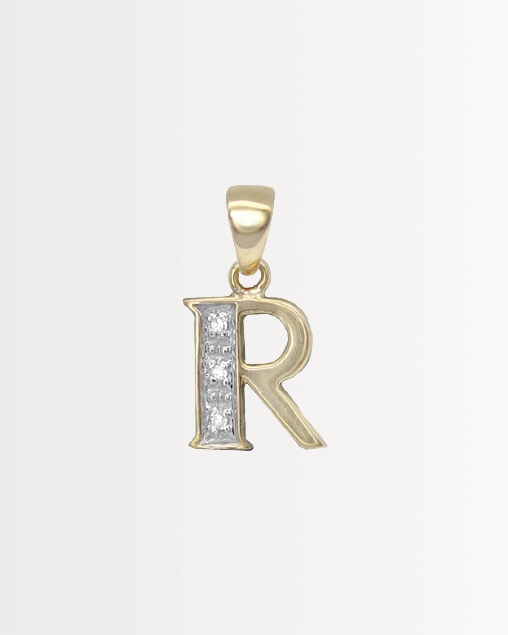 INITIAL R — SOLID 9CT GOLD & DIAMONDS