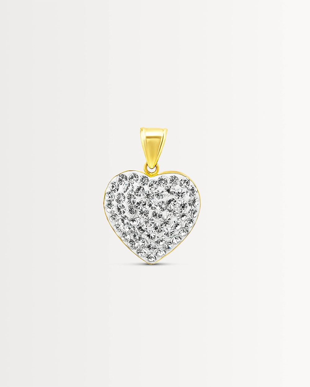 THE CRYSTAL HEART PENDANT, SOLID 9CT GOLD
