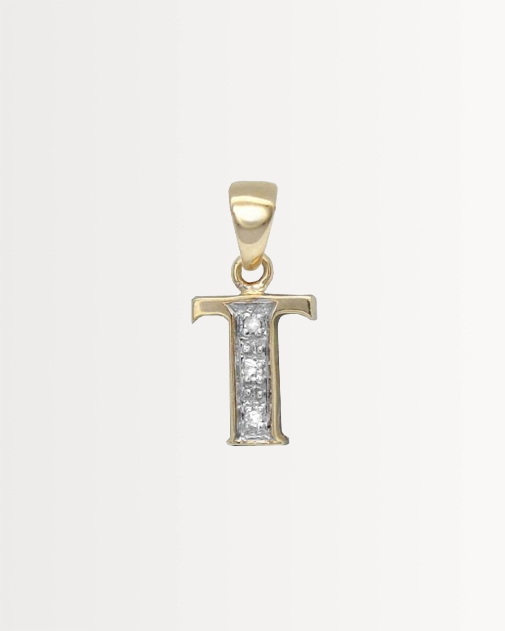 INITIAL T — SOLID 9CT GOLD & DIAMONDS