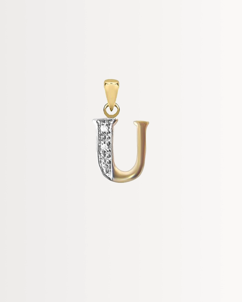 INITIAL U — SOLID 9CT GOLD & DIAMONDS