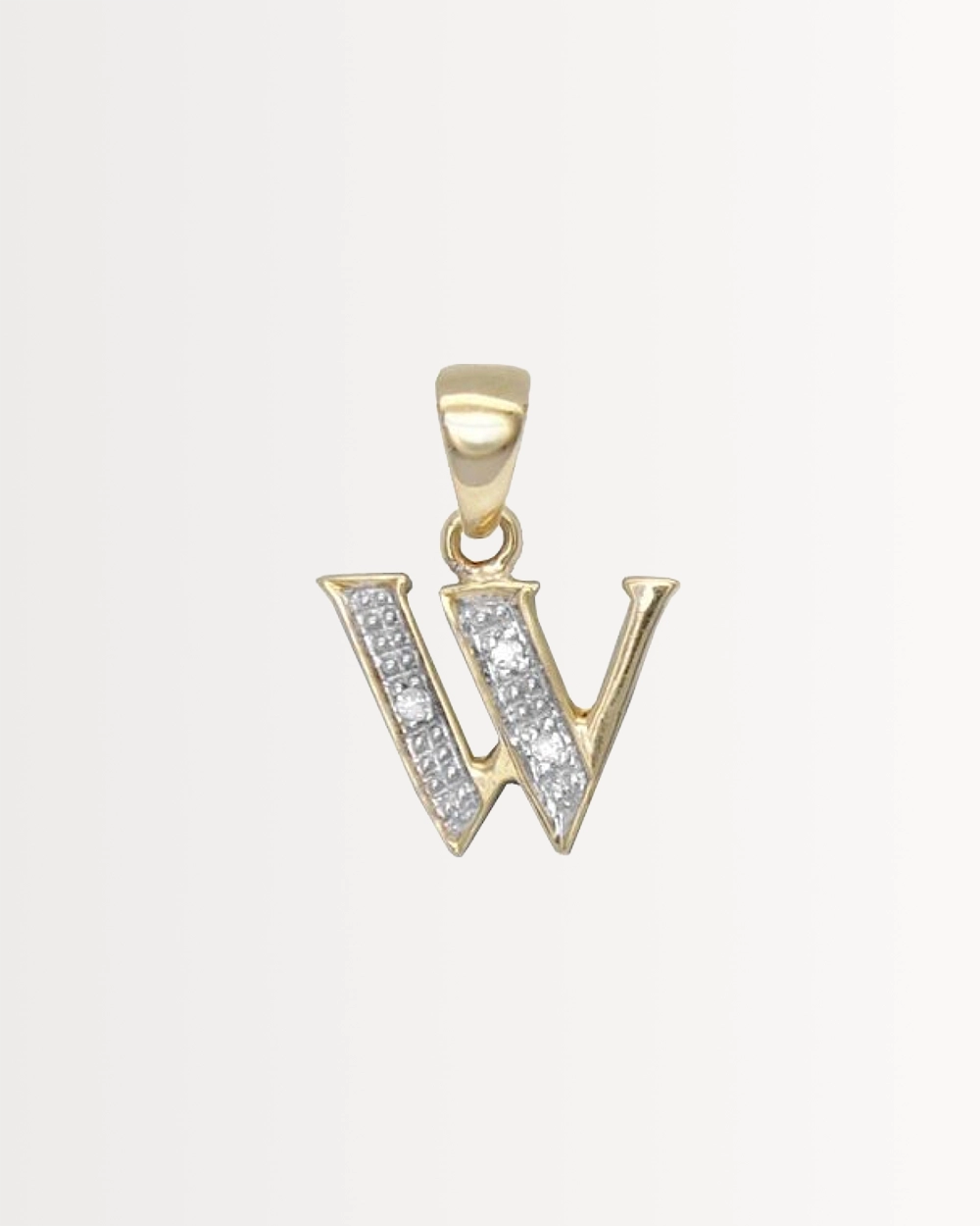 INITIAL W — SOLID 9CT GOLD & DIAMONDS