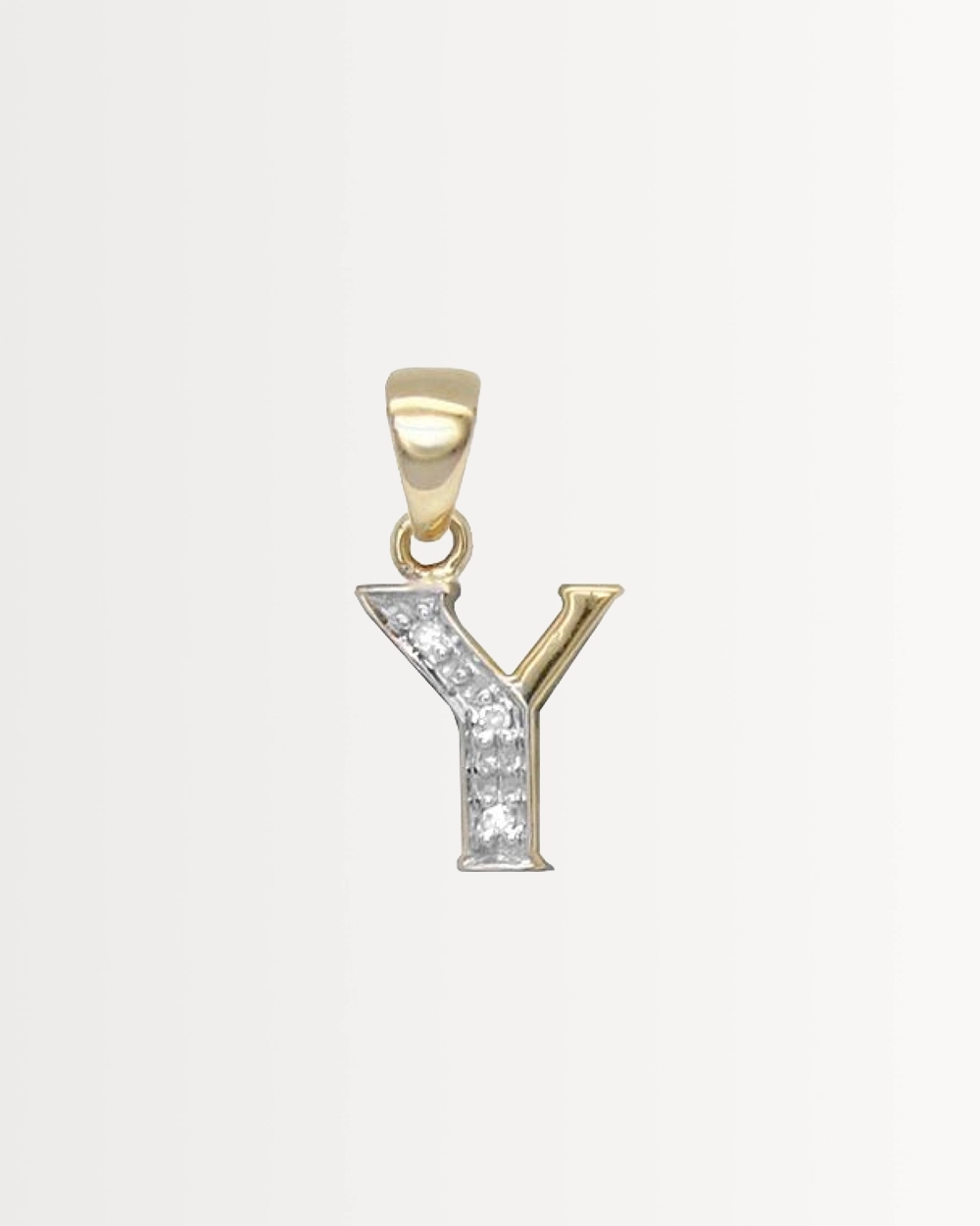 INITIAL Y — SOLID 9CT GOLD & DIAMONDS