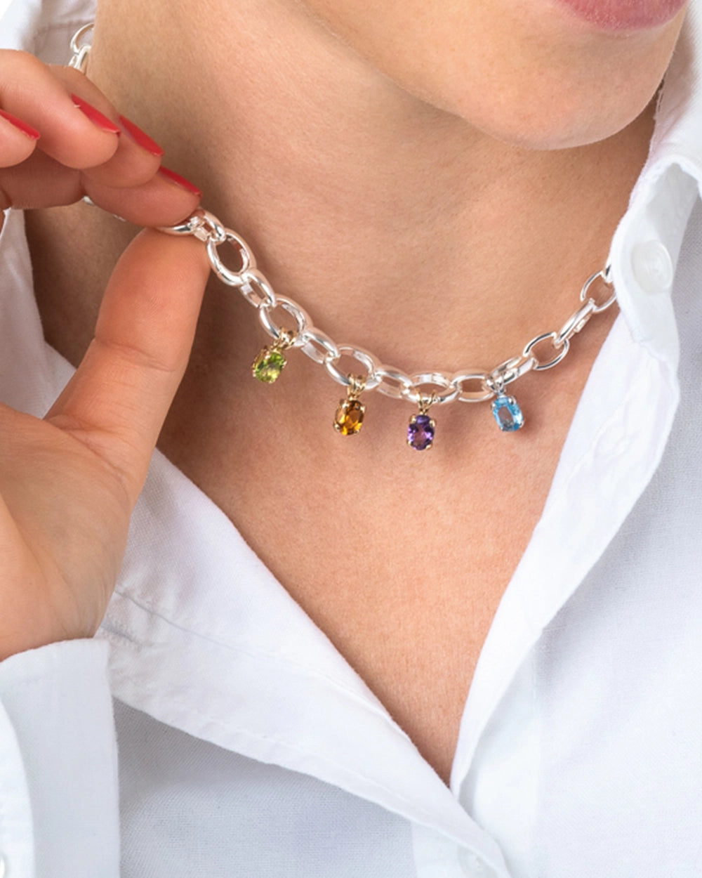 THE BLUE TOPAZ GEMSTONE DROP, 9CT WHITE GOLD