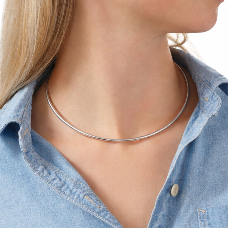 INFINITY COLLAR NECKLACE AND PENDANT HOLDERS, STERLING SILVER