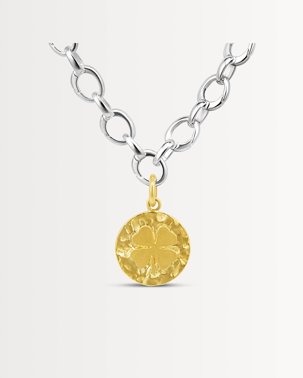 FOUR HEART CLOVER PENDANT, SOLID 9CT GOLD