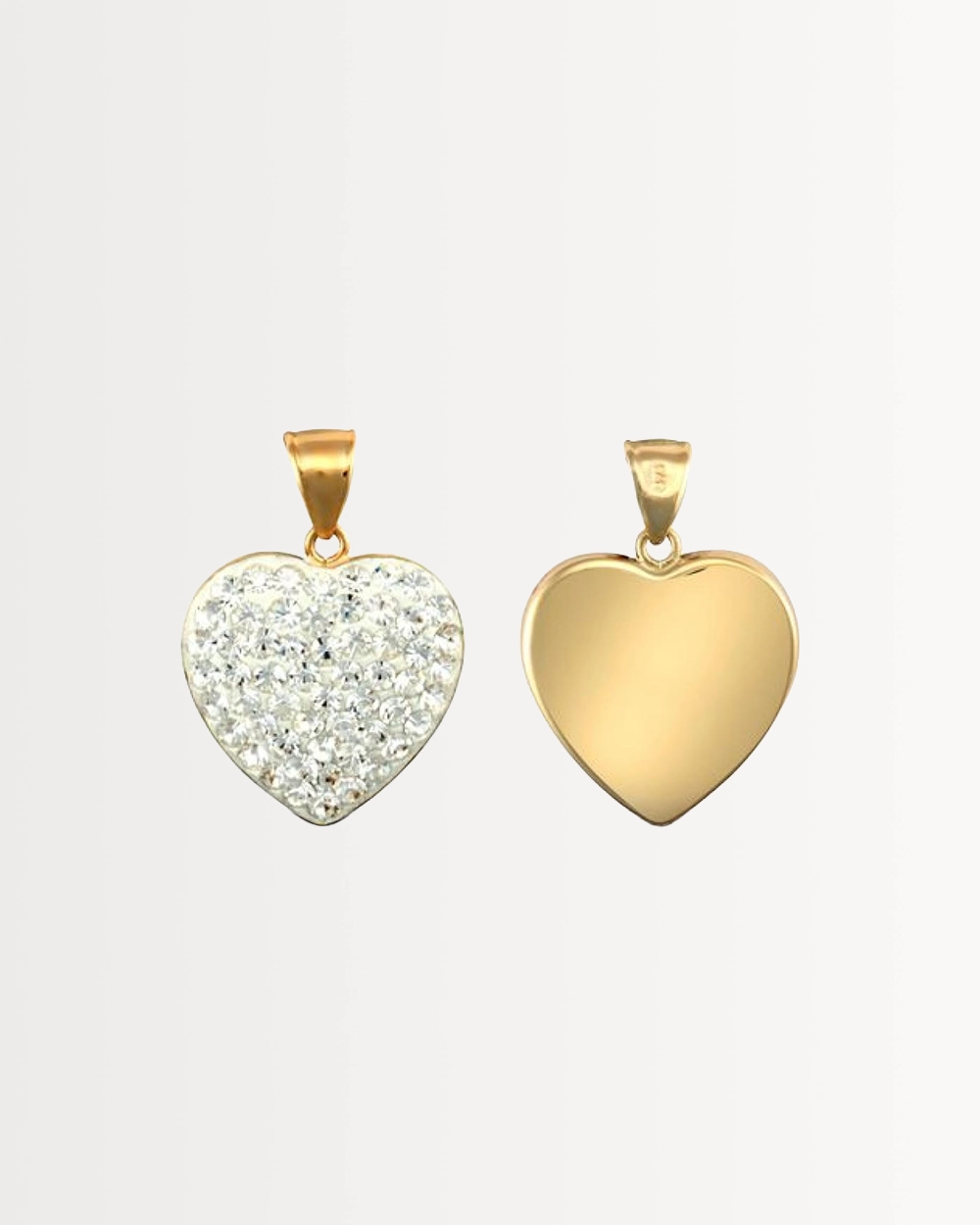 THE CRYSTAL HEART PENDANT, SOLID 9CT GOLD